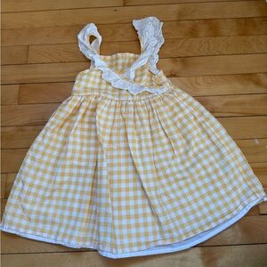 Tommy Bahama Yellow and White Gingham Kids Dress